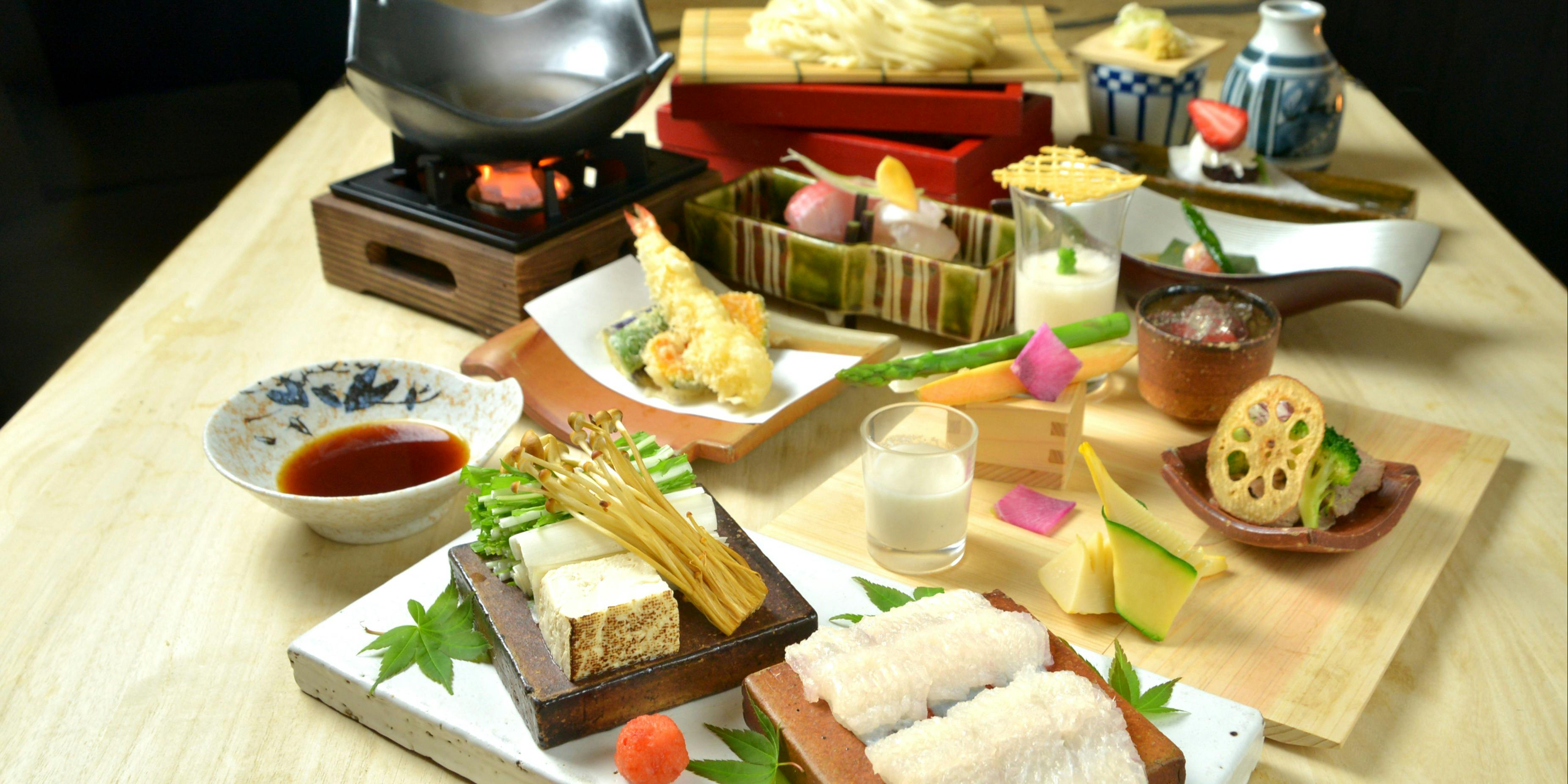 【宴会/飲み放題】鱧しゃぶコース 料理6品＋2時間飲み放題付き / 鱧しゃぶ・天麩羅・自家製うどんなど6品