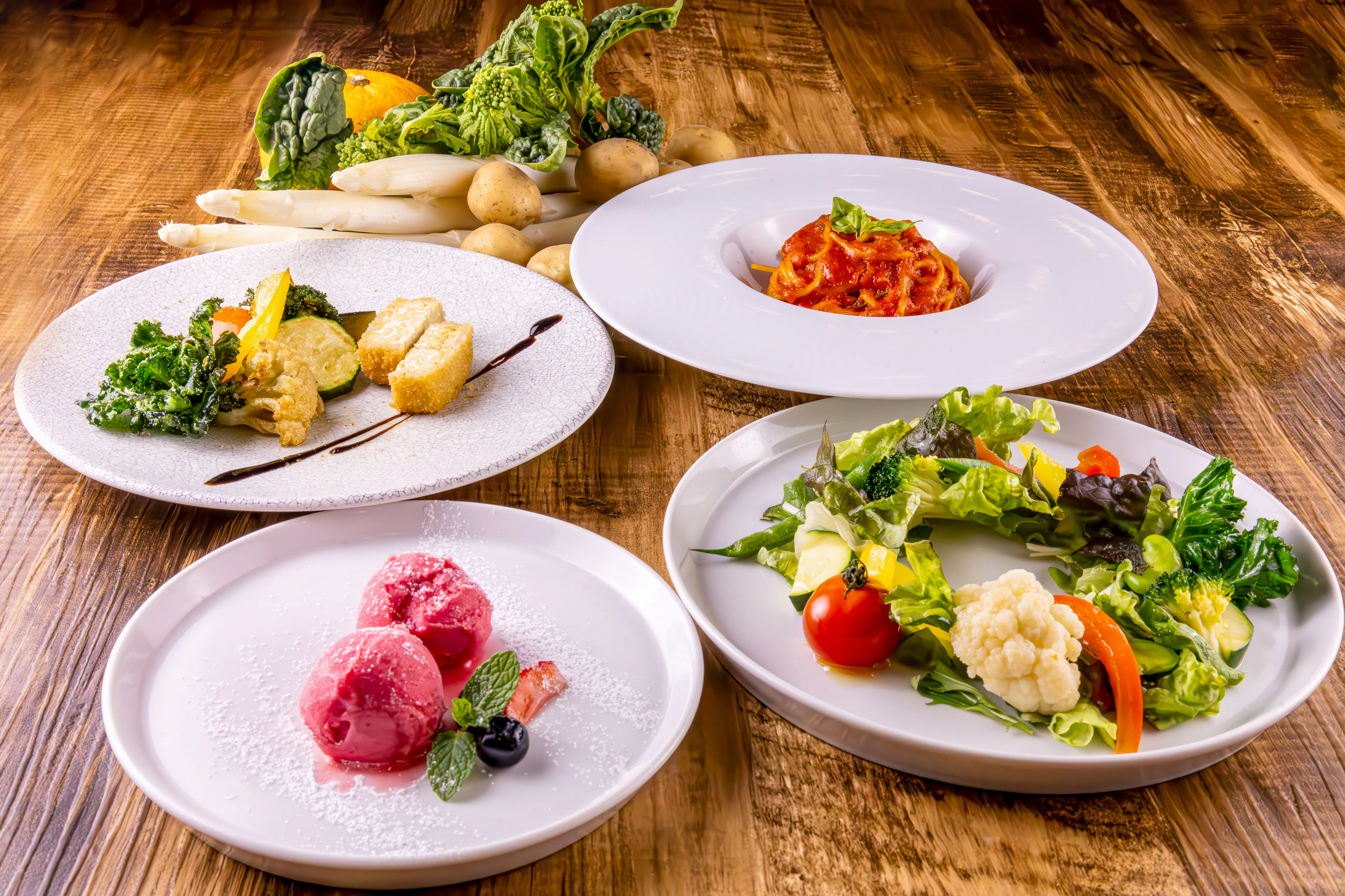 ~Vegetarian Lunch Course~ 4 dishes including Appetizer + Pasta + Main Course + Dessert