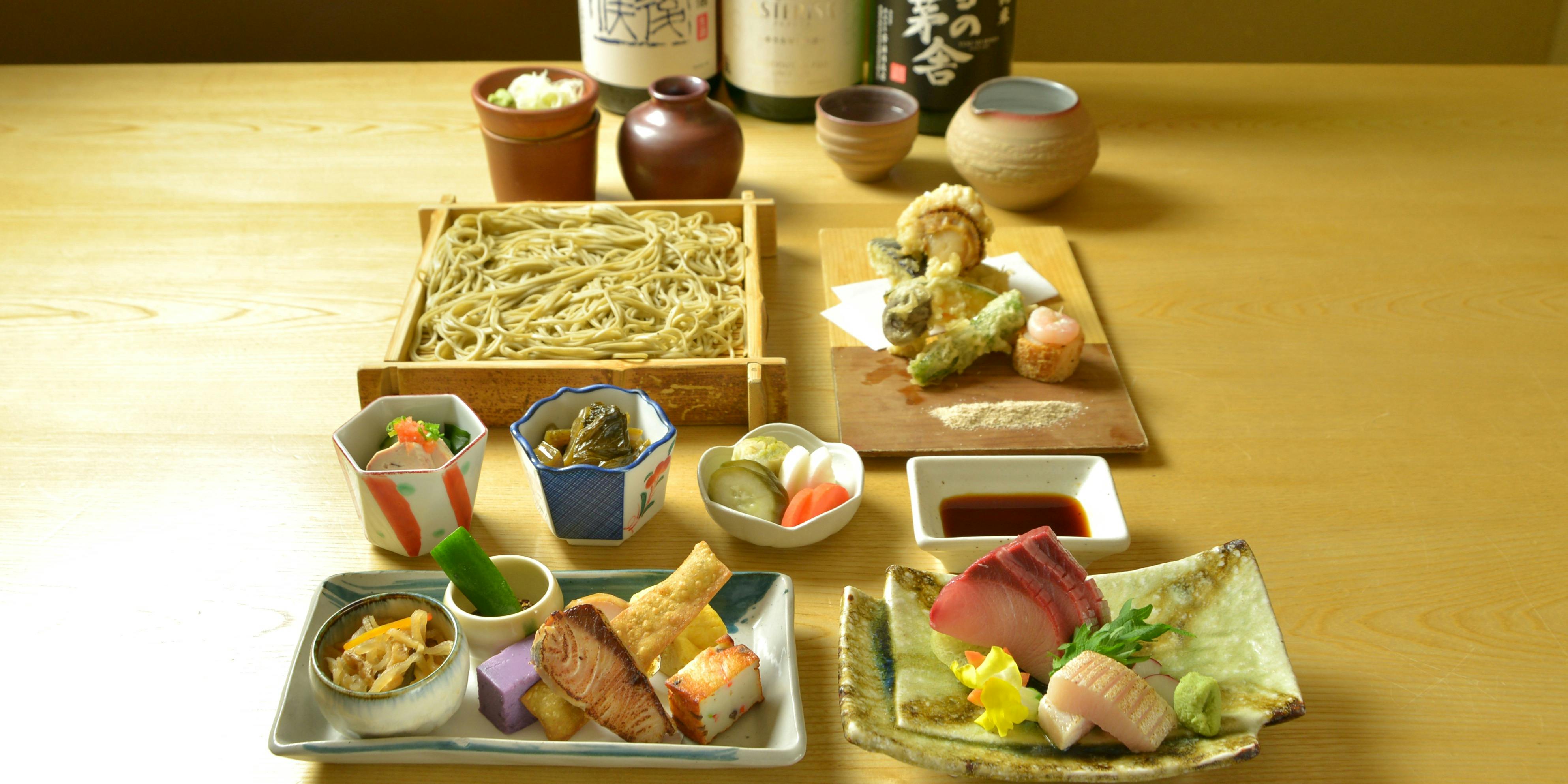 【霜彩】겨울철 한정! 겨울 방어와 겨울의 미각 요리, 그리고 수제 소바의 점심 정식