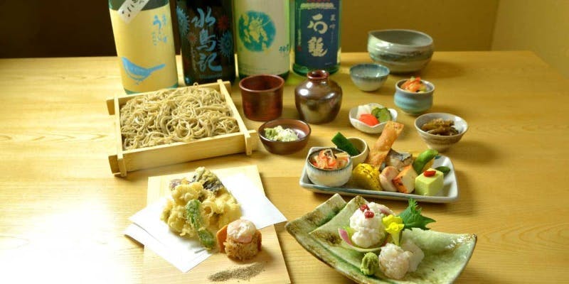 [Summer Limited] Sōsai Lunch Set: Parboiled pike conger, pike conger tempura, assorted seasonal appetizers, soba