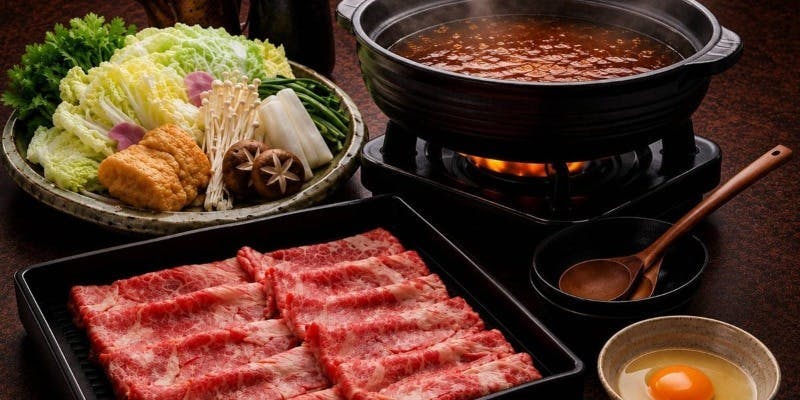 【極・参】흑모와규 스키야키를 즐기는 나베 가이세키