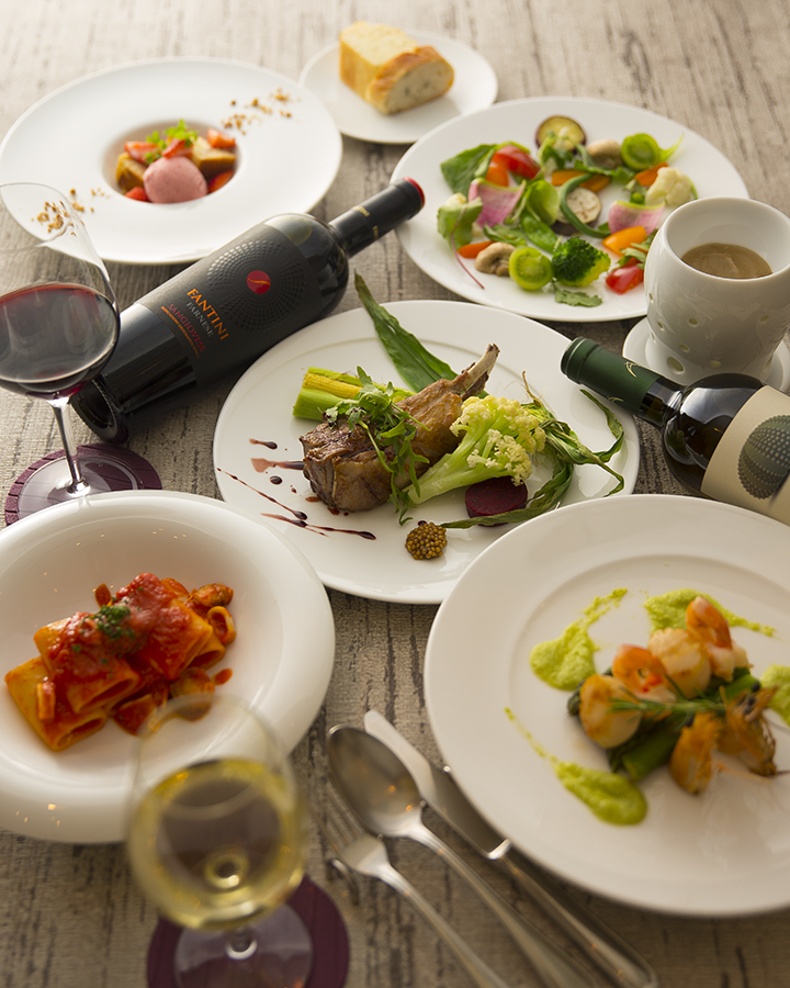 お野菜のフォンデュ、パスタ、肉 or 魚のメインなど逸品で豪華ディナー『スペシャーレコース』全7品
