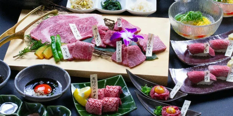 [Yakiniku Anniversary Course Kyoku] A full 10-course meal including a Matsusaka beef grilled assortment
