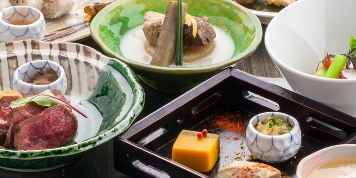 【会席コース 全12品】四季のお造りや雪室熟成国産牛のステーキ、天麩羅など