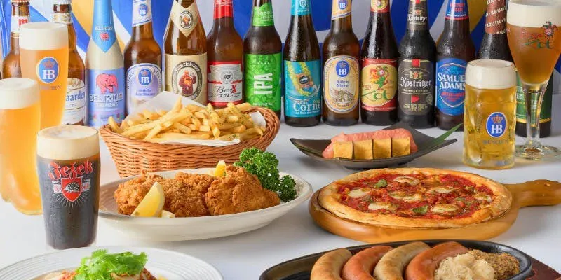 グリルソーセージやジャーマンポテト等お食事もついたお昼だけの特別プラン