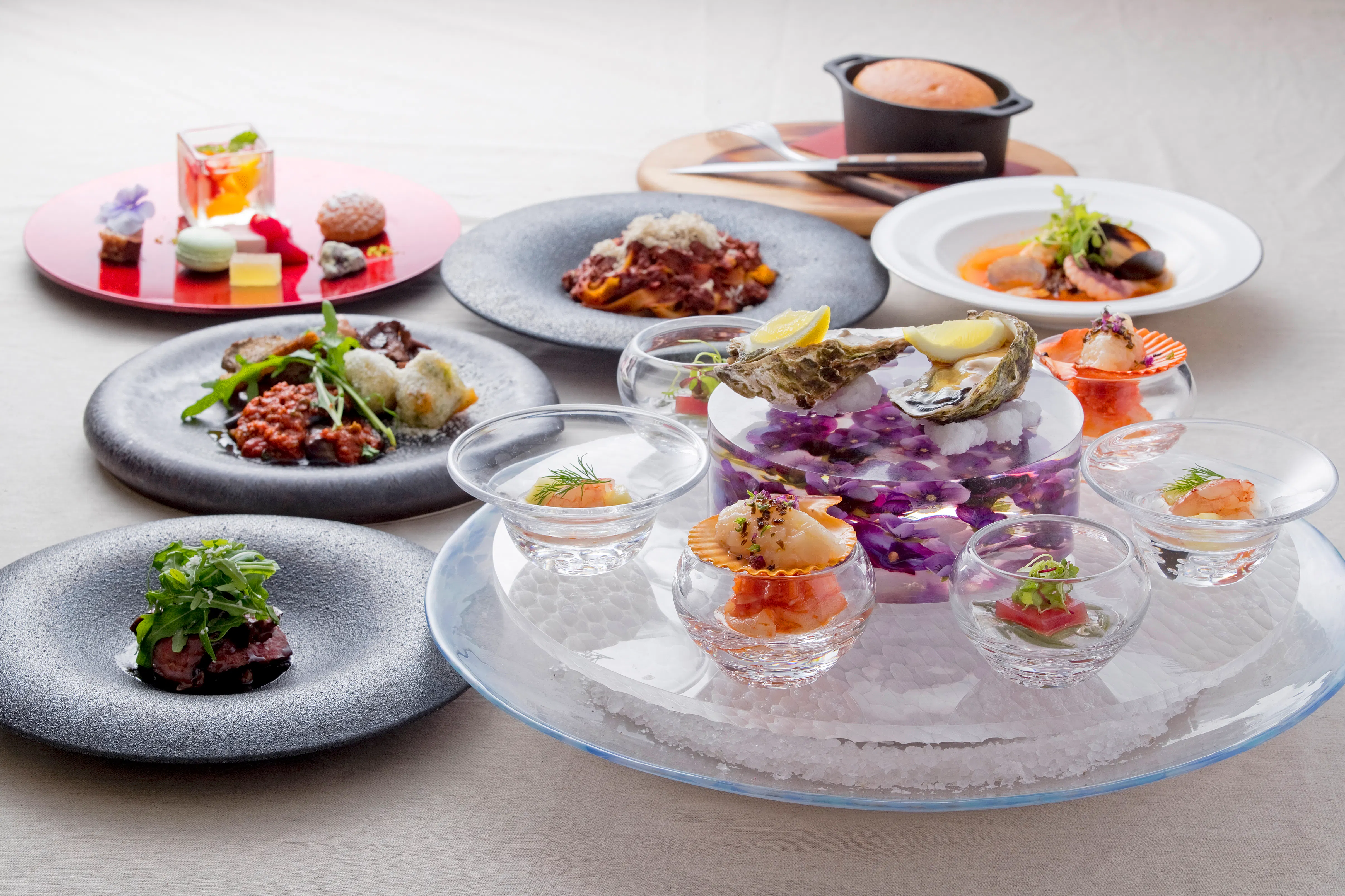Sumile Dinner C: Specialty "Seafood Sumire Plate," Tagliata of Black Wagyu Ichibo, and 7 other dishes