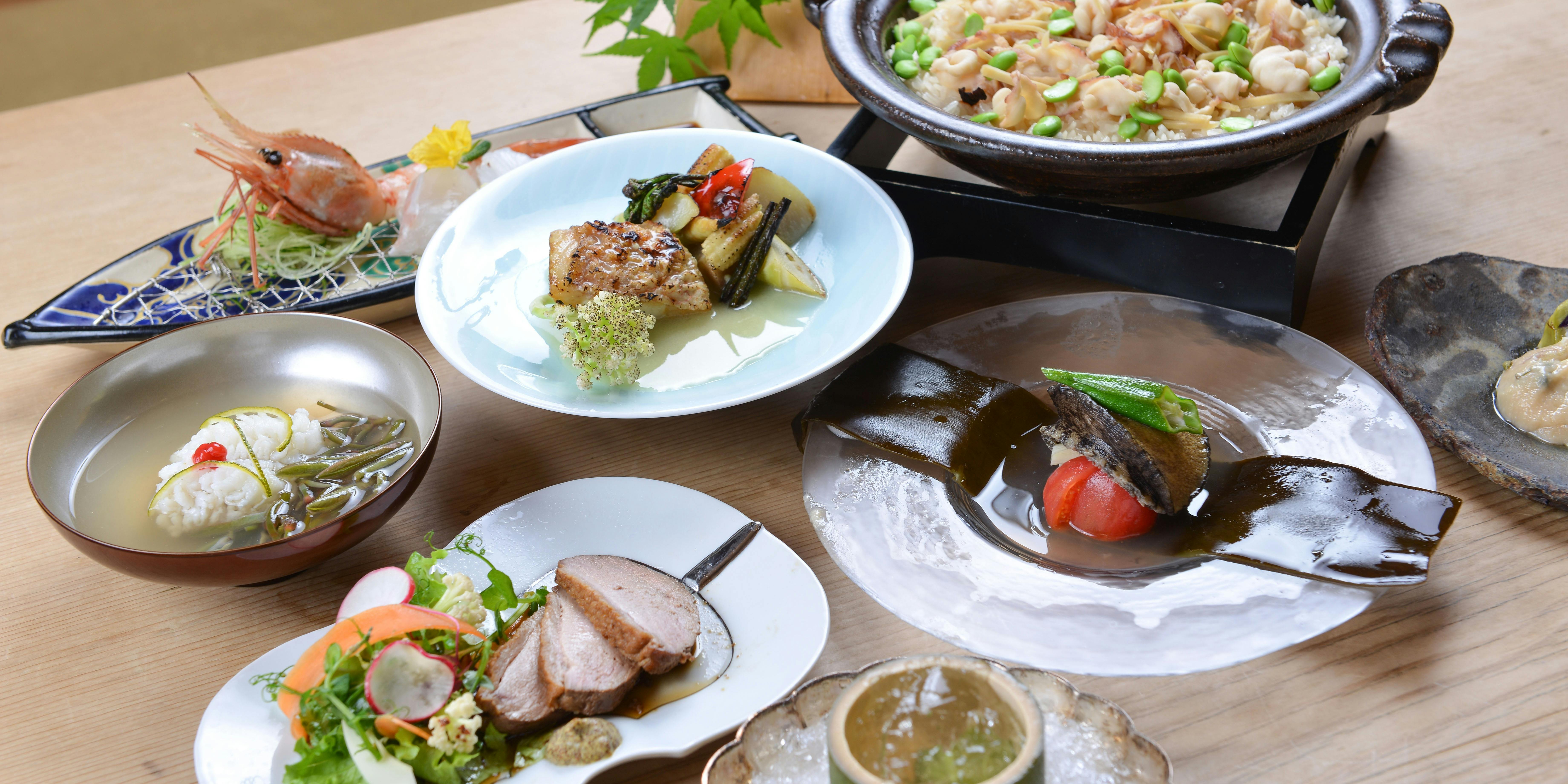 【本気の会席”梅”】季節の食材や新鮮な魚介類など