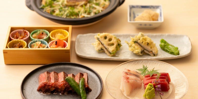 Weekend and Holiday Lunch Course "Yuu" – 6 dishes including grilled Japanese Black beef