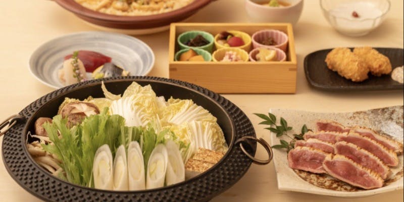 Sukiyaki Hot Pot with Duck and a Carefully Selected Menu, 7 Dishes