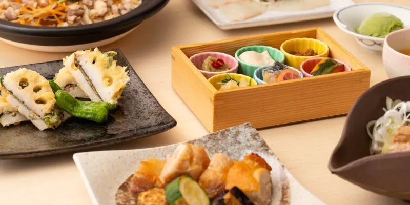 Aya’s Signature 6 Assorted Obanzai Dishes and Grilled Fugaku Hakkei Chicken, etc. 8 Dishes