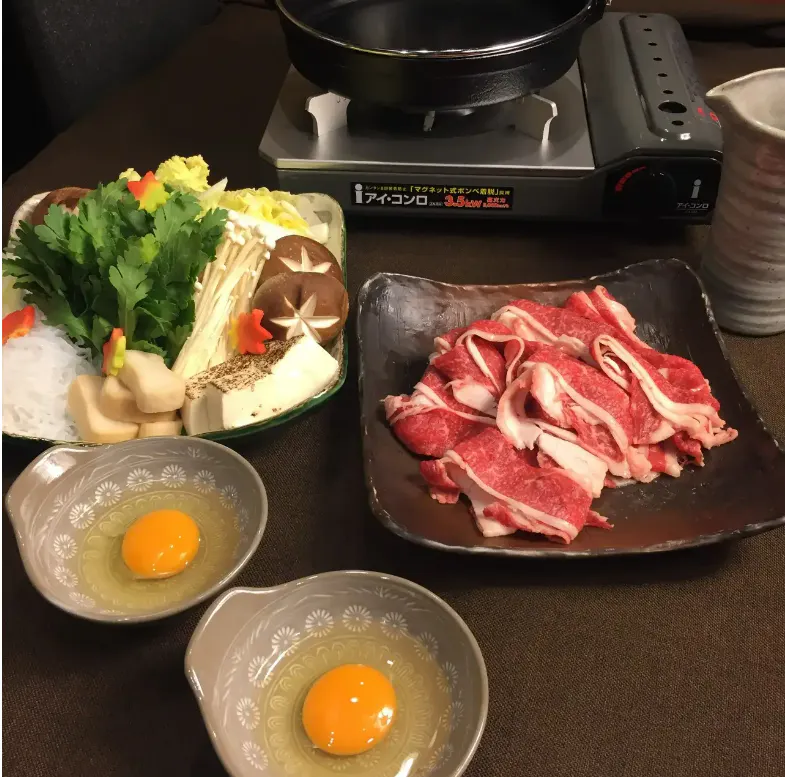 【美熊野牛すき焼き套餐】前菜、生鱼片等共6道菜