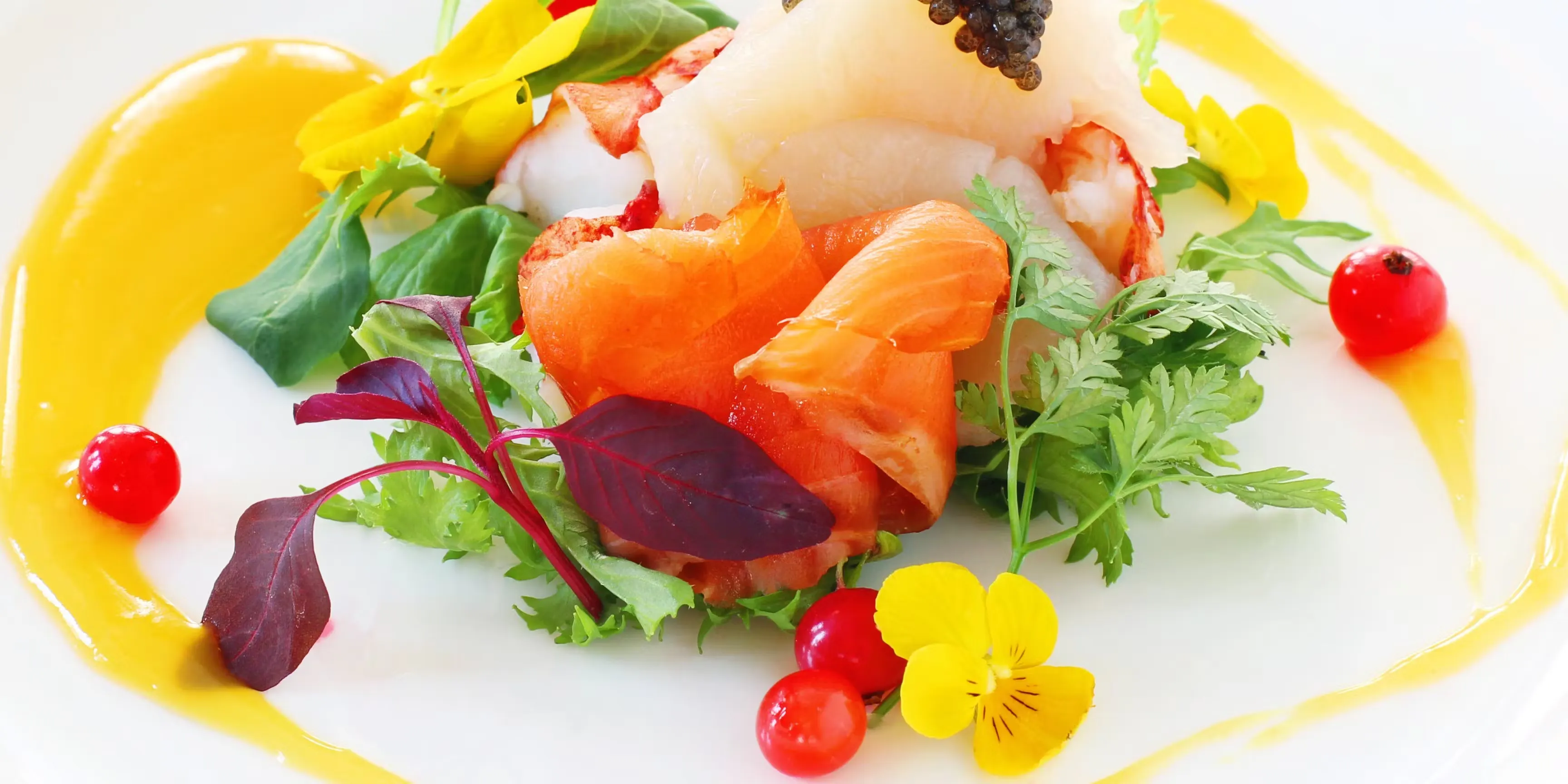 【Lunch C】マグロのカルパッチョや、魚＆肉のWメイン 極上フルコース