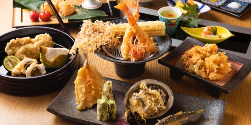【侍套餐】廚師精選，包括車海老和稀有食材的天婦羅等