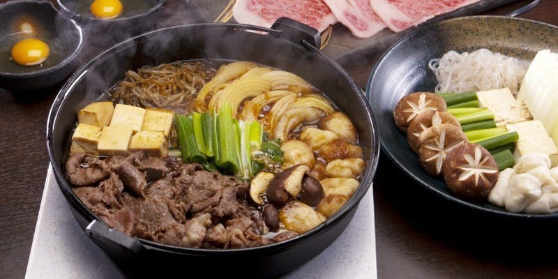 ◆ Enjoy Lightly ◆ Domestic Beef Sukiyaki 6,900 yen ｜ A hot pot course ideal for casual gatherings