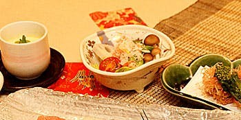 [Lunch] Sushi and Tempura Set Meal with Negima Hot Pot