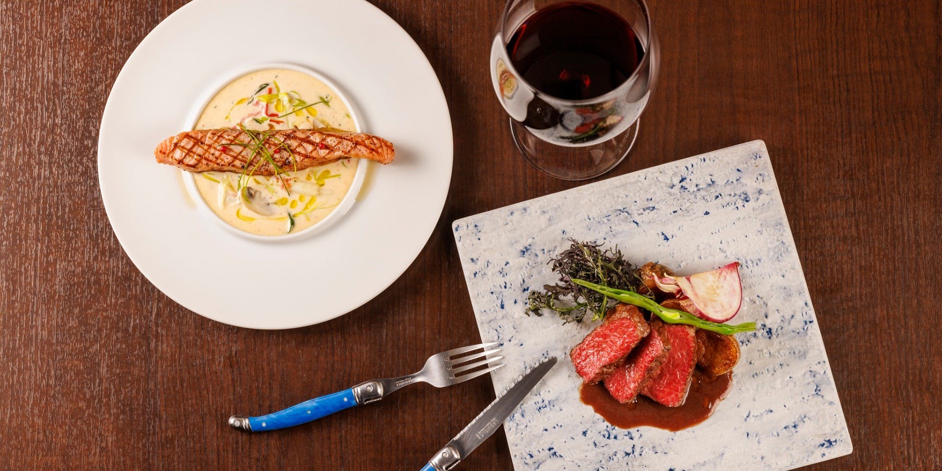 [Lunch Special Course] Appetizers, fish and Wagyu beef double main courses, desserts, and more.