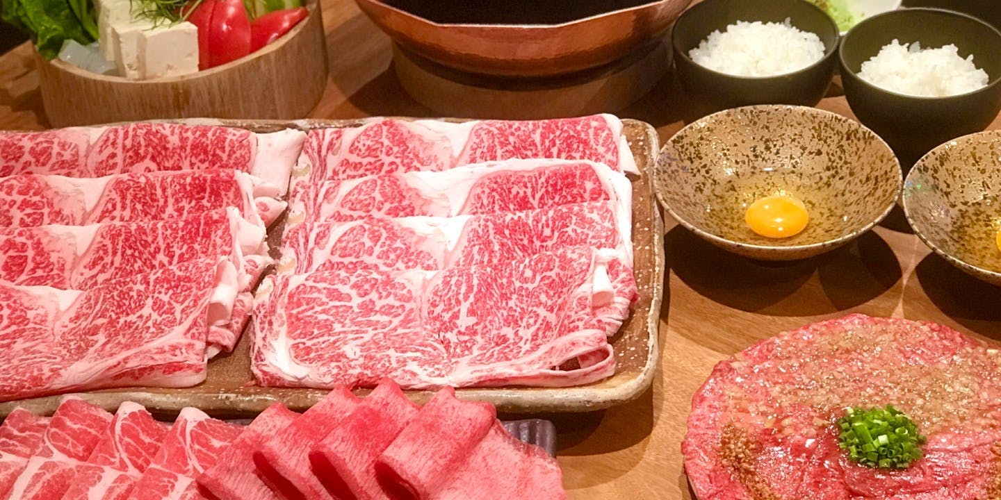 【しゃぶしゃぶKINTAN極上すき焼きコース】