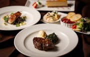 Luxurious Double Main Course: 200g Filet Mignon Steak and Fish Dishの画像
