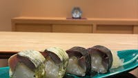 細巻き鯖寿司 (朧昆布巻き、海苔巻き)の画像