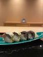 Thin roll mackerel sushi (nori roll)の画像
