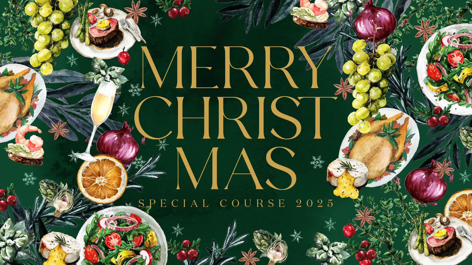 【Xmas2026】クリスマスディナーコース≪12/23、12/24、12/25限定≫ 前菜・お魚・お肉料理含む 計6品 フレンチフルコース+乾杯酒のサービス!