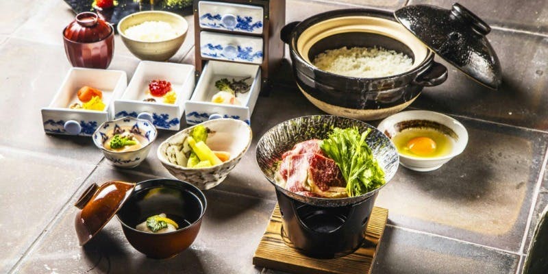 【睡蓮　すいれん】흑모와규 스키니 코나베 런치 가이세키 6품 6980円（税込）