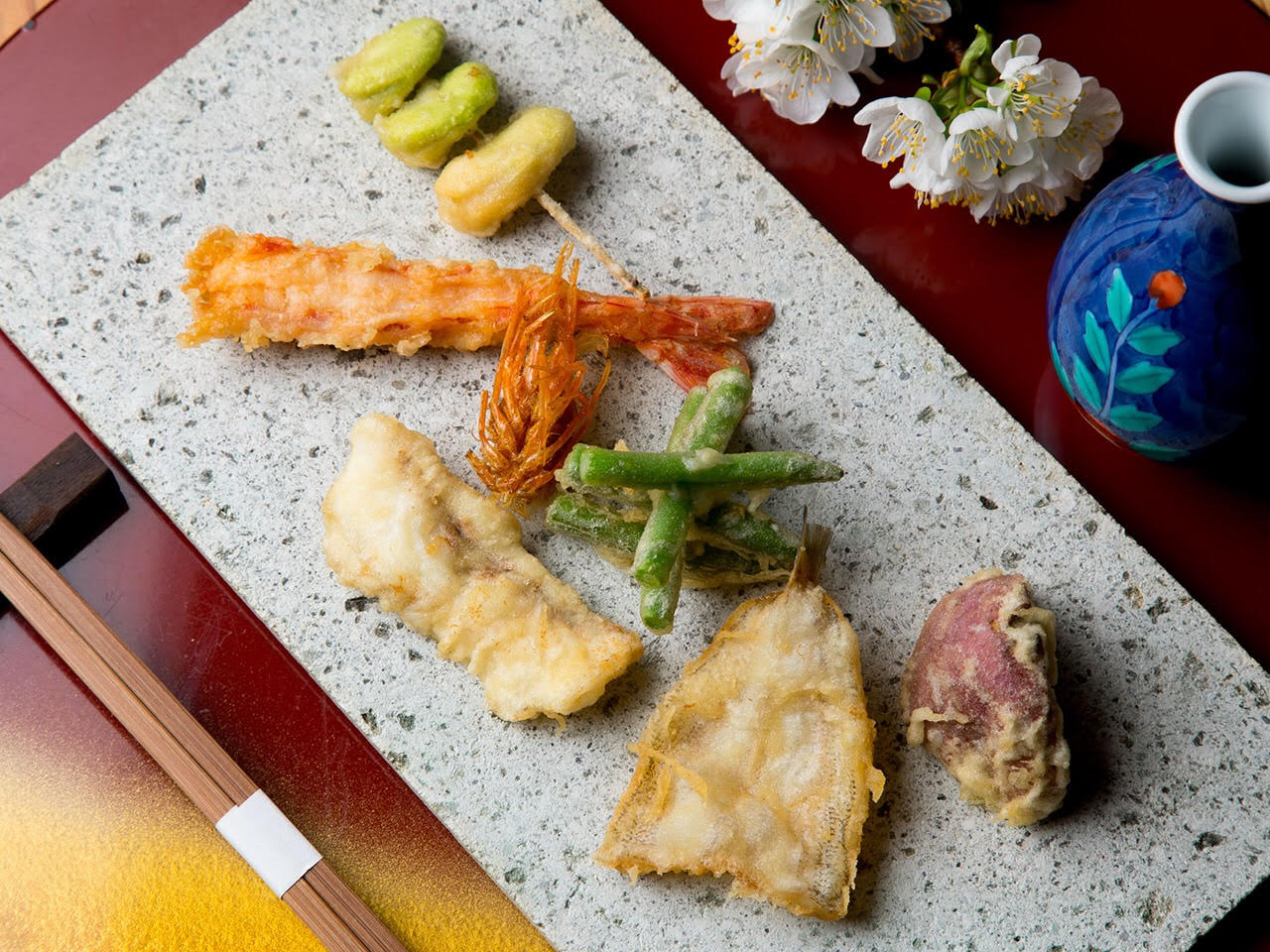 【贅沢コース】あわび含む高級食材など天ぷら12～13種、造里、デザートなど