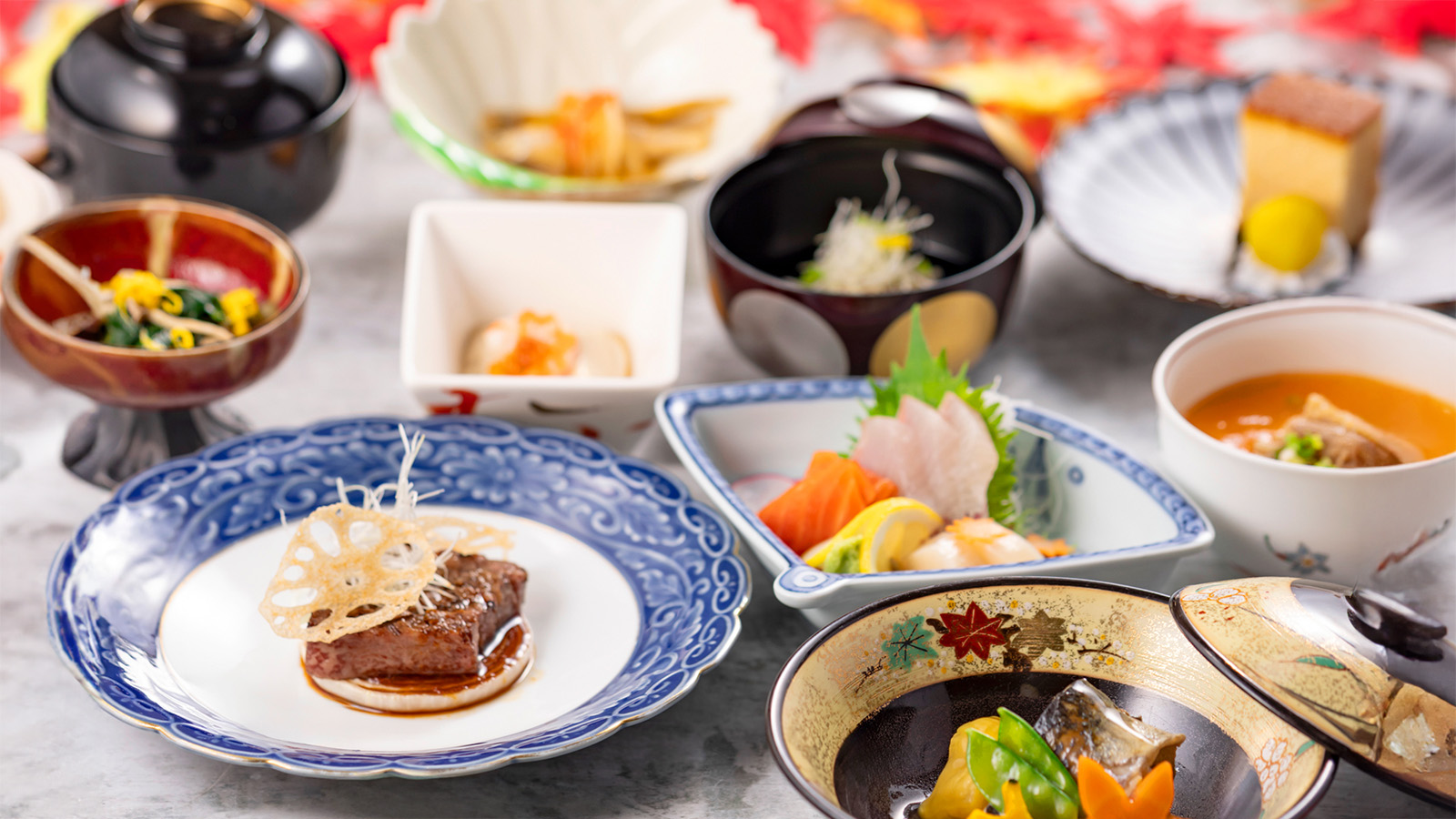【9/1～11/29期間限定】 秋宵／あきのよい～秋季美味與和牛排的高級會席～