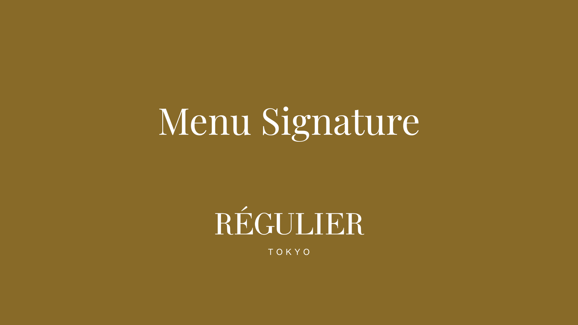 Menu Signature(Until September 30)
