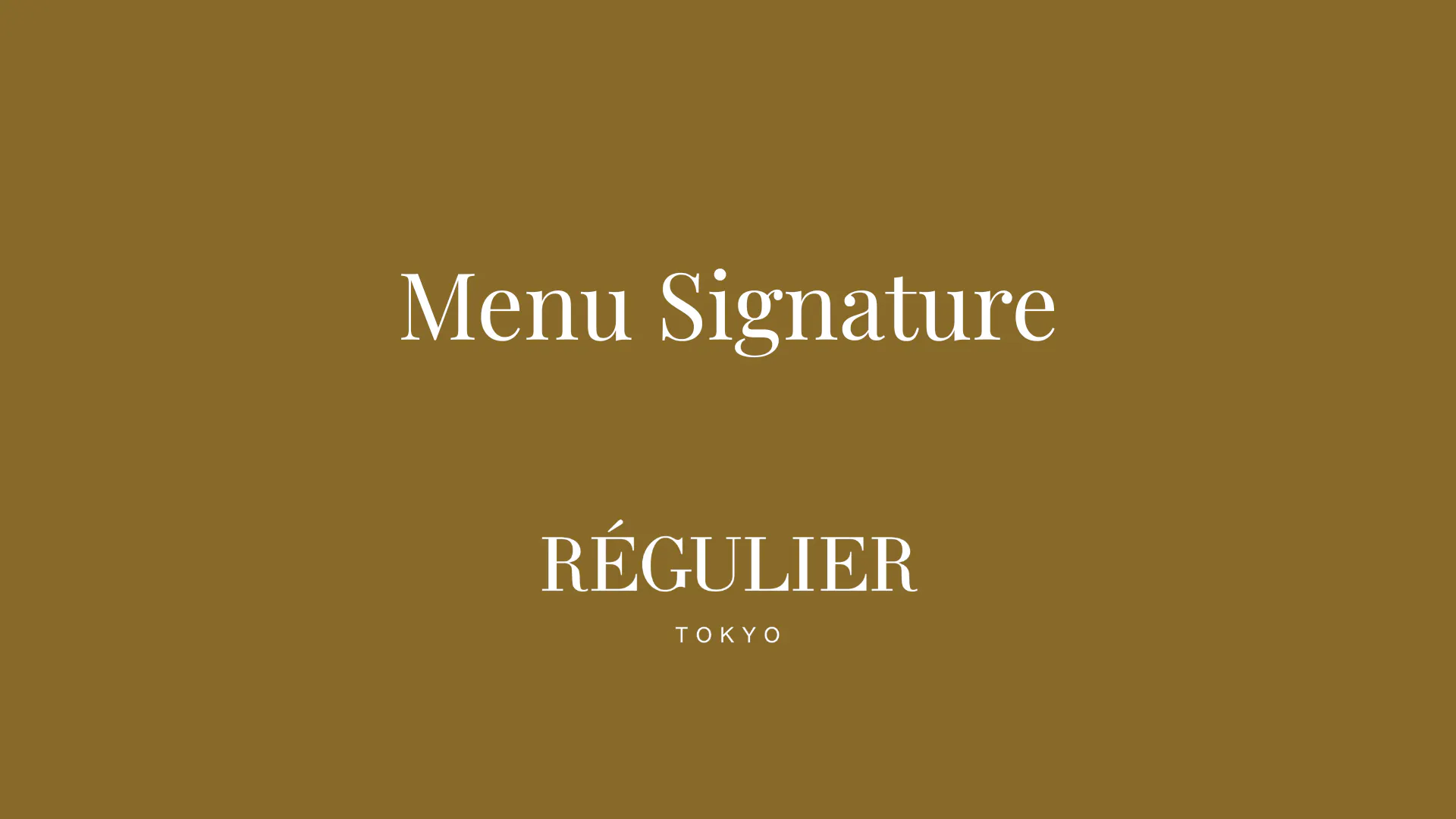 Menu Signature(Until September 30)