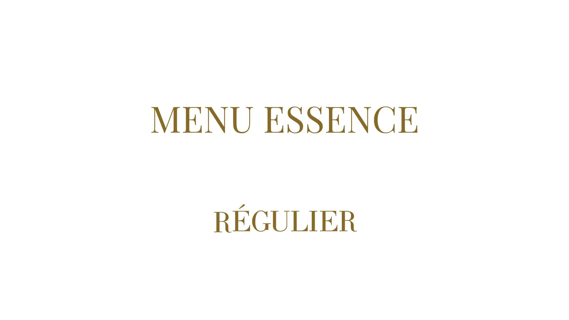 MENU ESSENCE(October 1 Start)