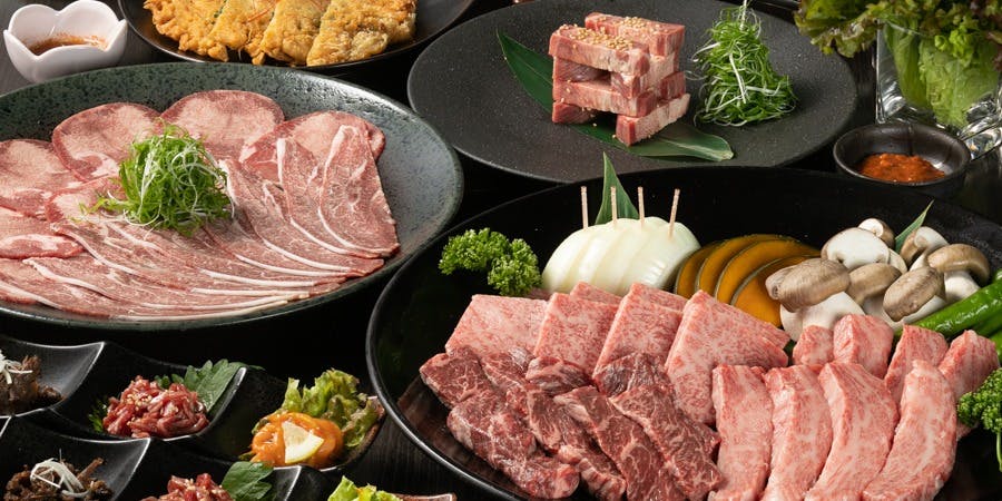 【焼肉】 たちばなコース 　～国産牛焼肉＆和牛ユッケやな豊富な逸品を楽しむ～