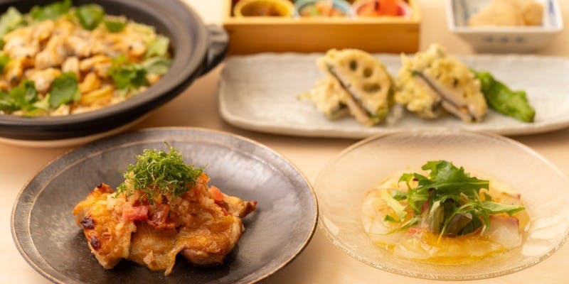 午餐套餐“和” 富岳白鸡烤鸡等，共6道菜品