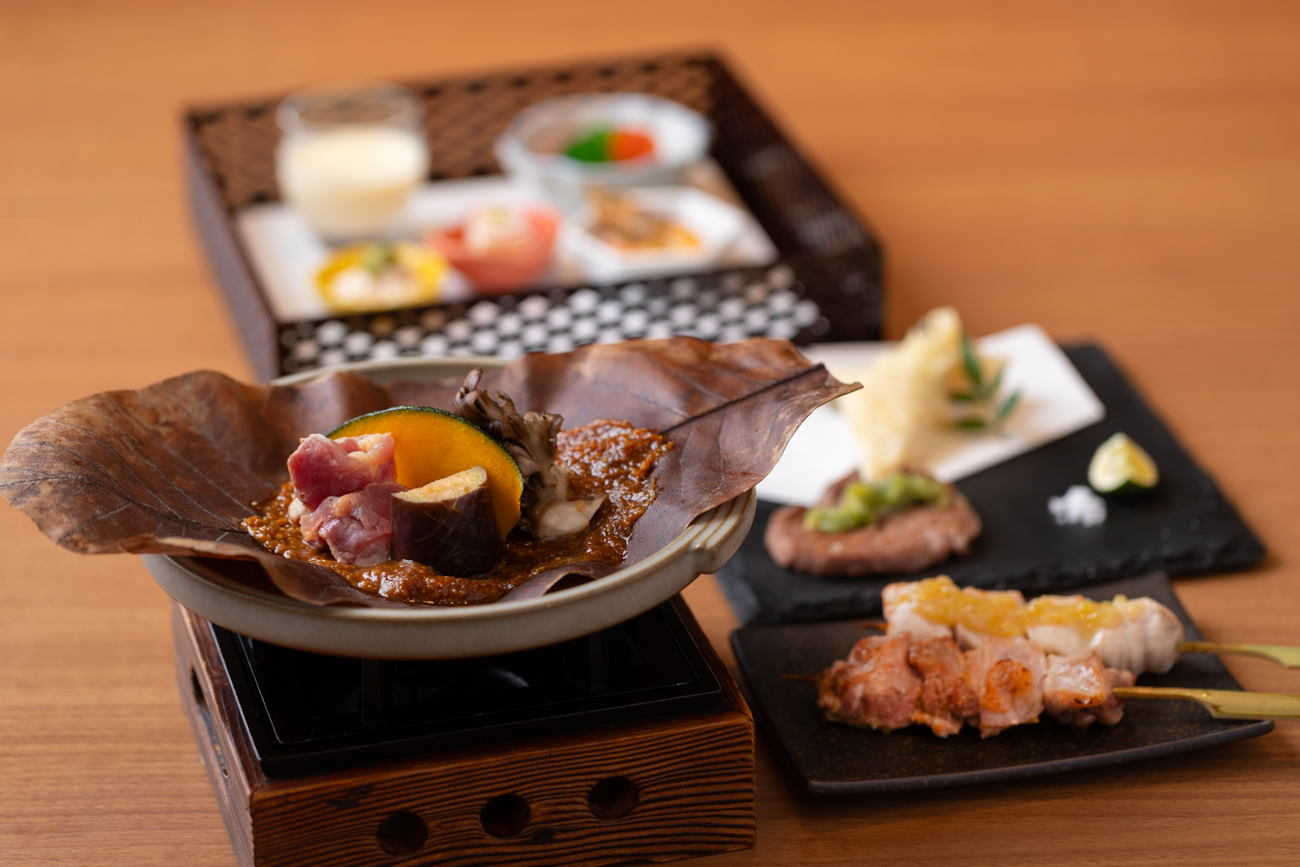 [For Business Entertainment or Special Occasions] Yakitori Kaiseki Miyabi Course featuring Hinai jidori chicken, kiritanpo, and mizuna green soup, among other dishes