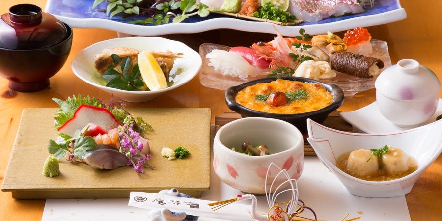 【記念日会席】天然鯛の姿造やふぐの唐揚げなど全10品