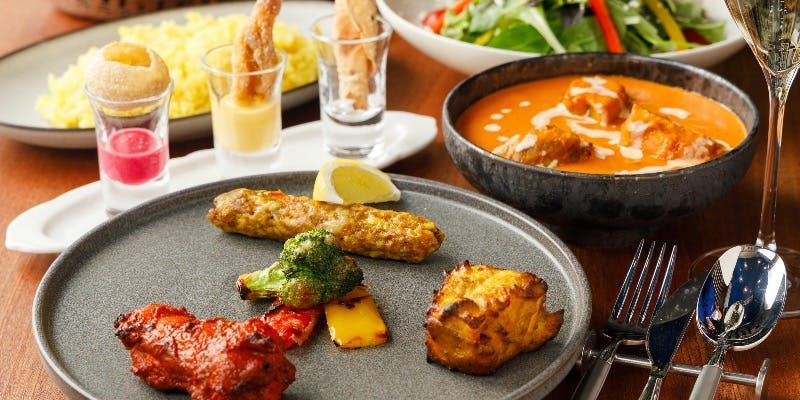 DIYA Course: 12 Dishes Including Our Specialty Tandoori Chicken and Grilled Swordfish 5,500円