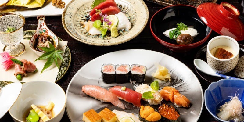 [Higaki Course at Sushi Kaiseki] Seasonal Kaiseki Cuisine and Chef's Choice Nigiri