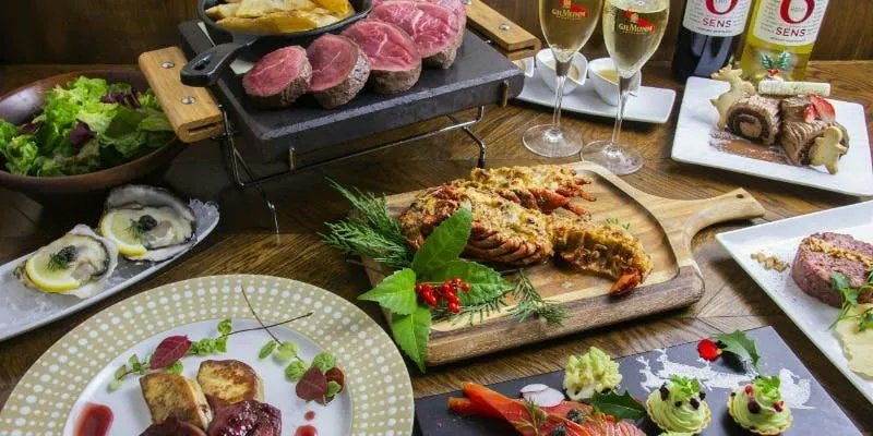 【クリスマス/プレミアムディナー】牛ヒレステーキ×生牡蠣×鮑など上質食材を揃えた全9品