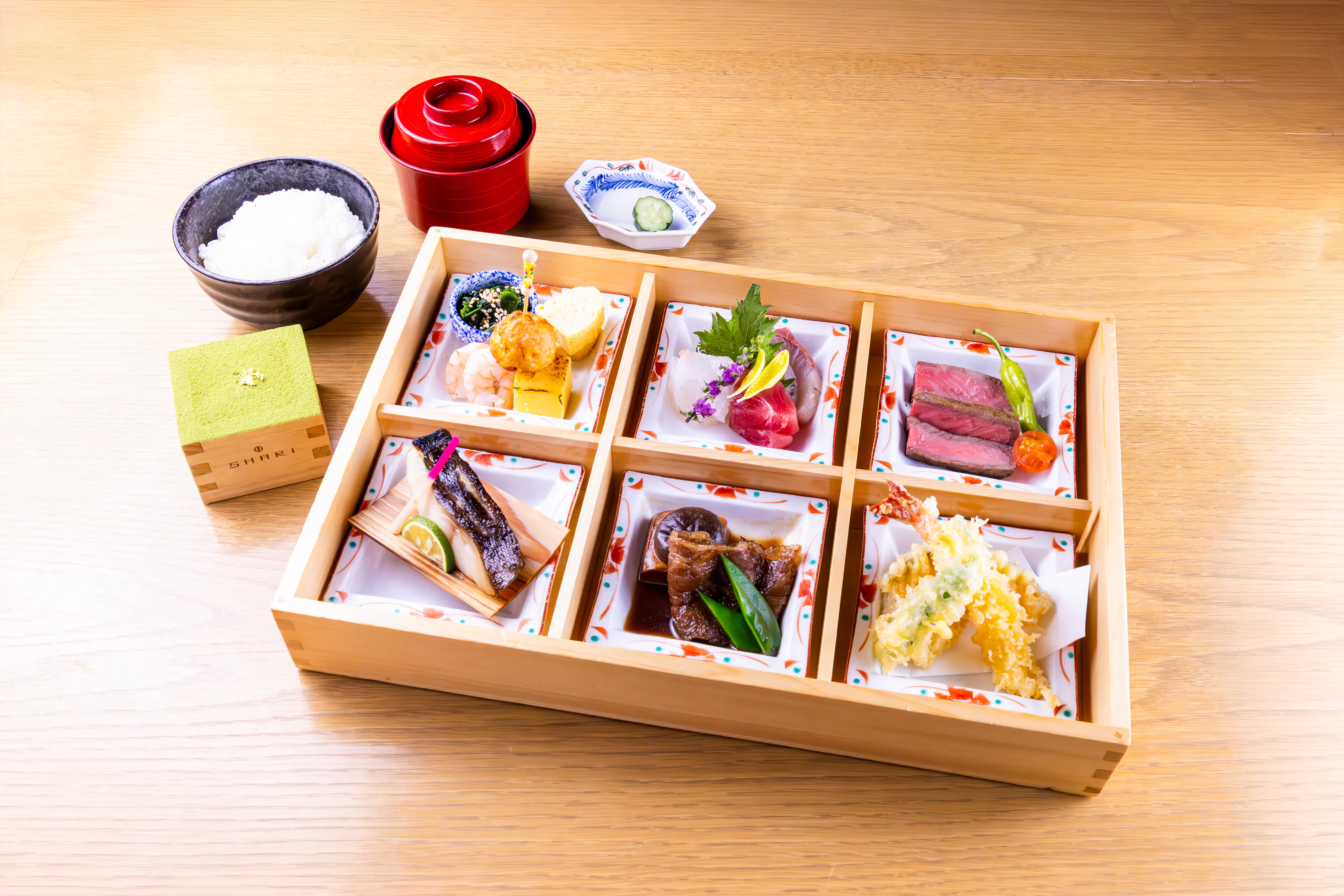 【SHARI御膳　コシヒカリの釜炊き御飯】SHARIのスペシャリテ6種