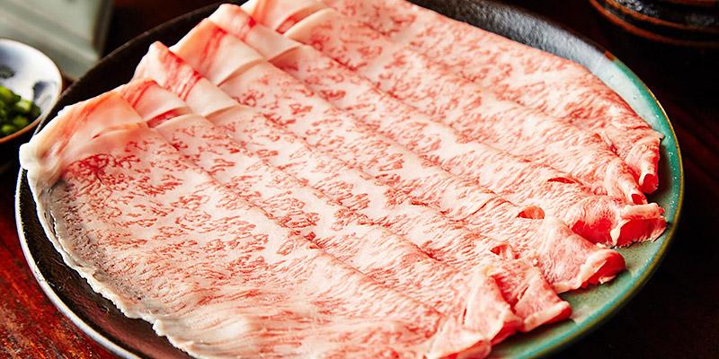 [Shabu Shabu Matsu Course] 130g A5 Sirloin Kyoto Beef Shabu Shabu, total of 5 dishes.
