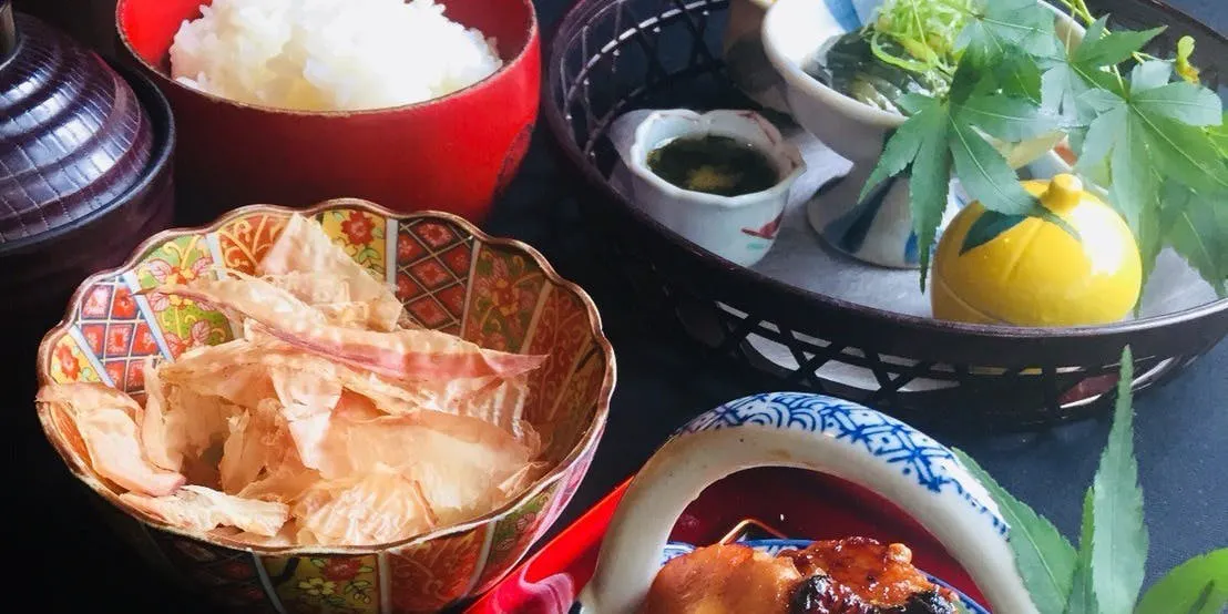 Grilled Black Cod Set with Teriyaki Sauce, includes Dessert