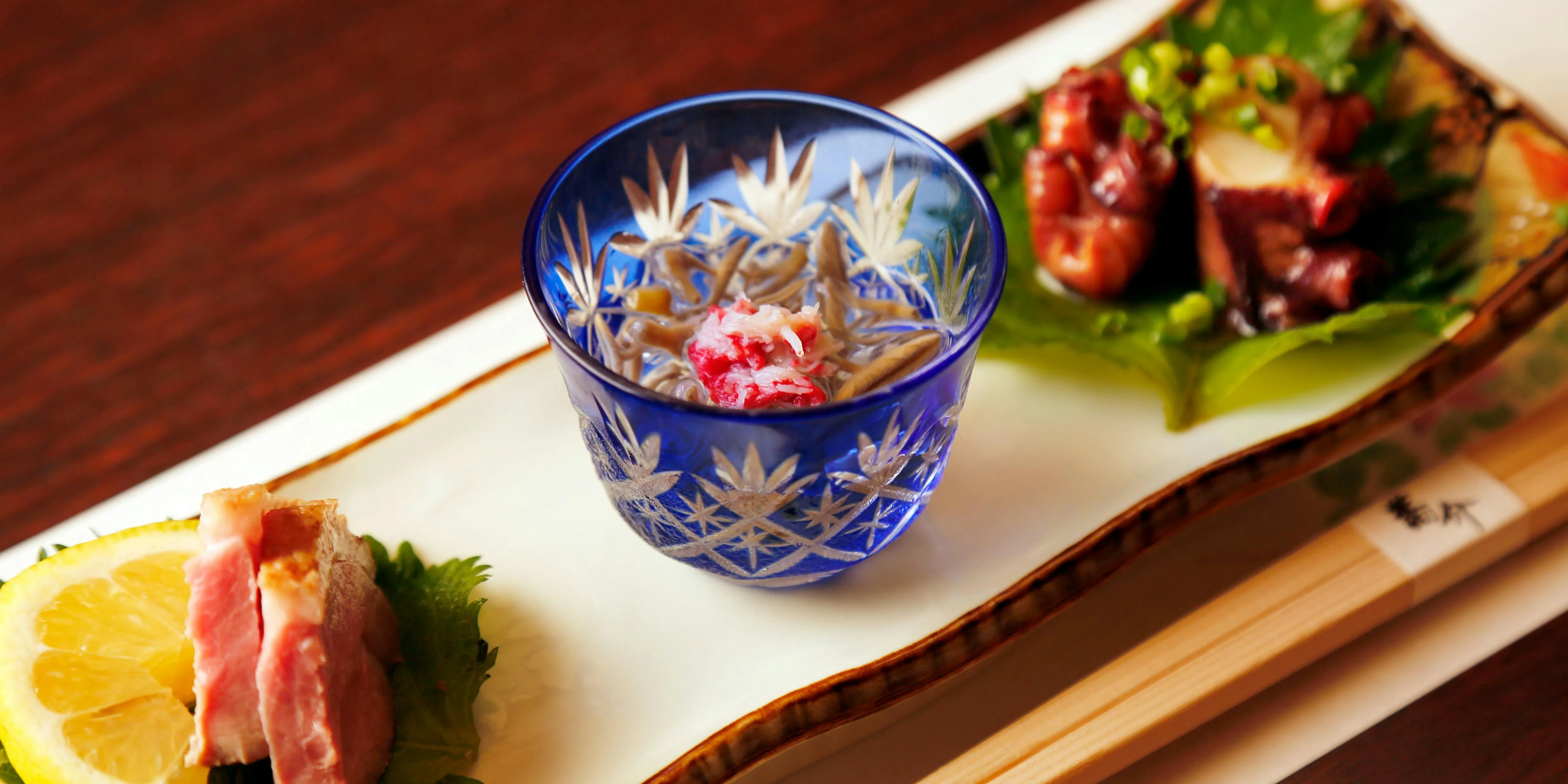 【蕎麥會席套餐】 弐 ＜全10品＞鹿兒島縣產黑毛和牛與醬燒銀鱈冬蔬蔬菜湯 等全10品