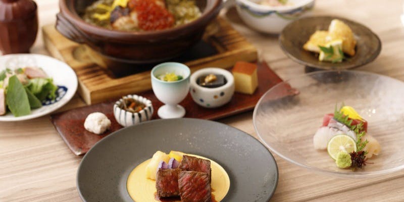 Special 8-Course Lunch Kaiseki with Earthen-Pot Cooked Red Sea Bream Rice and Grilled Japanese Black Wagyu Beef