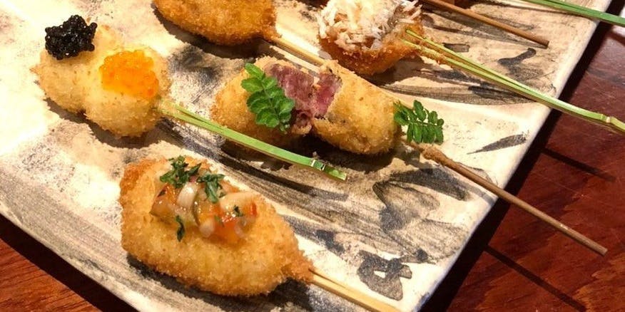 [Lunch Course] 8 skewers, meal, dessert, and more, total of 5 items
