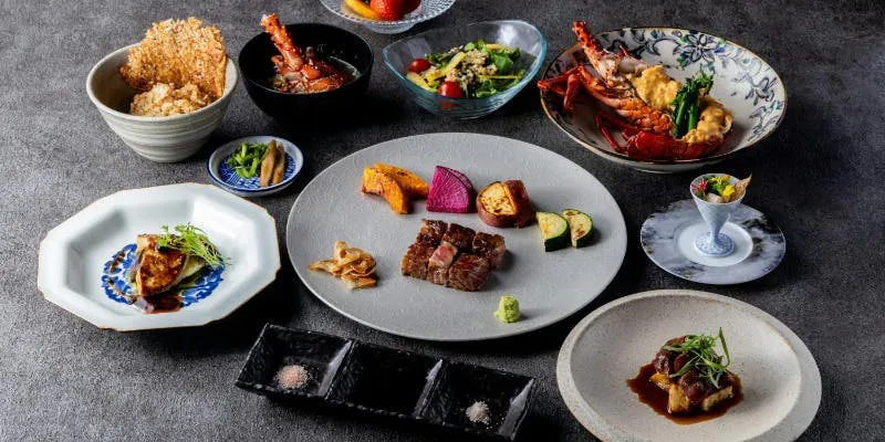 【碧套餐】时令菜品、特选北萨摩牛与伊势龙虾 共9道菜