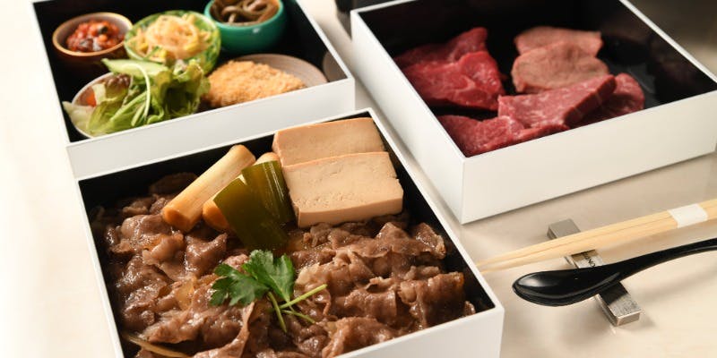 【ワンダフィレ便當午餐】沙拉，四種燒肉，每季的飯類，甜點等共6種菜品