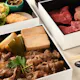 【ワンダフィレお重ランチ】サラダ、焼肉4種、季節毎のご飯物、デザート等全6品