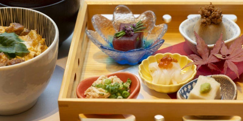 比内地鶏のとろとろ親子丼×前菜5種盛など 全5品