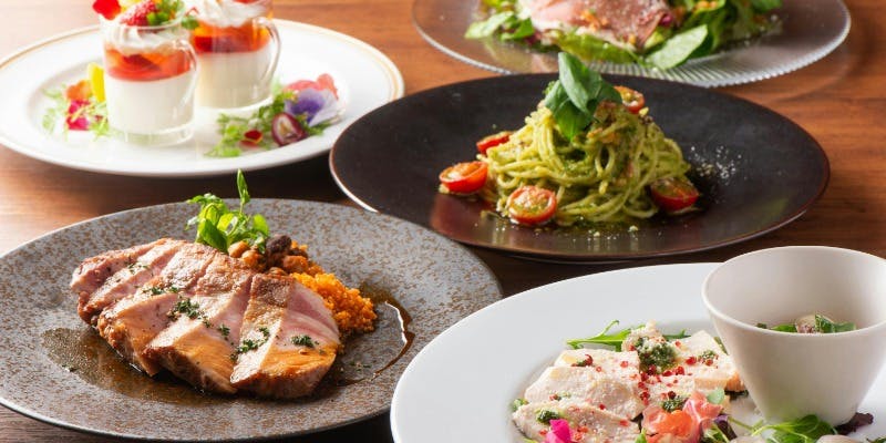 [Premium Lunch Course 5000 yen] A luxurious 6-dish lunch course including monthly meat and fish dishes.
