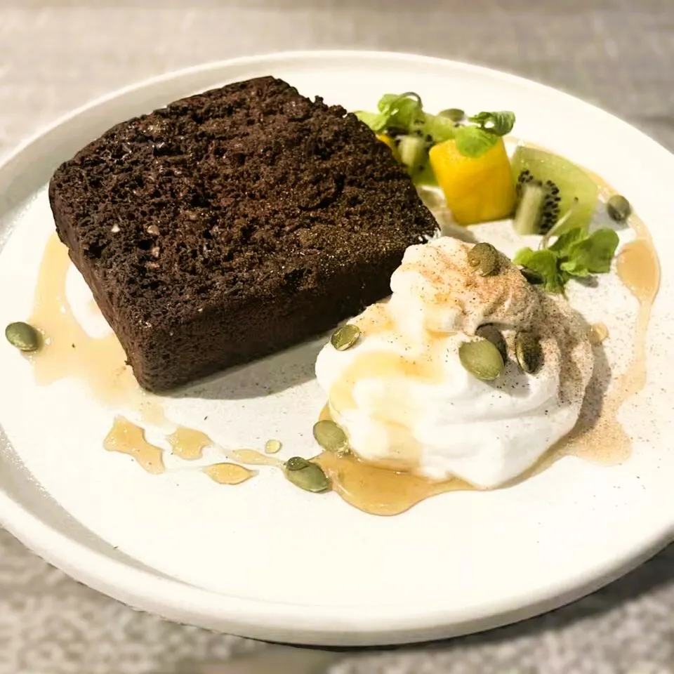 甜點套餐 有機 無麩質巧克力蛋糕+コーヒー